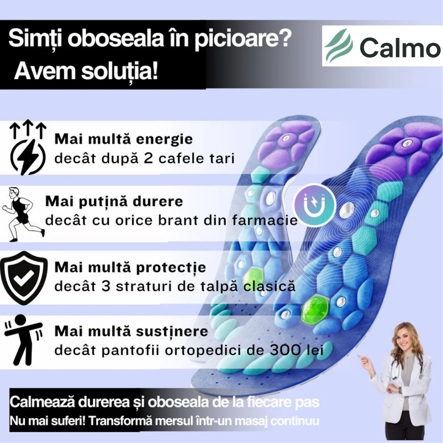 Tălpici Magnetici – Scapă de Dureri, Oboseală și Picioare Grele