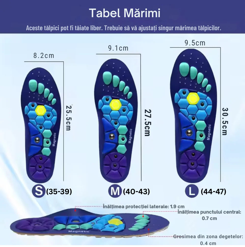 Tălpici Magnetici – Scapă de Dureri, Oboseală și Picioare Grele